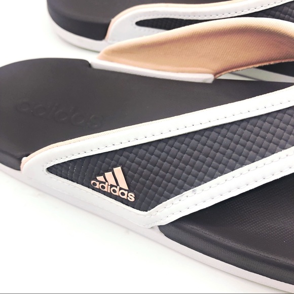 adidas gray thong flip flop